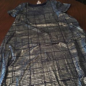 Lularoe Navy and Silver Elegant Carly